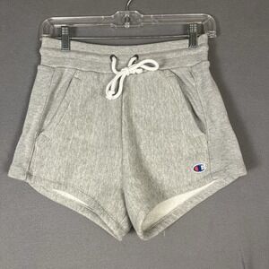 Champion Women's Reverse Weave Grey Sweat Shorts Size XS Embroidered On Back